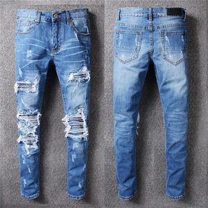 Luxurys Designer Mens Jeans City Style Washing Jeans Fashion Stripes Motorcykelcyklist Causal Hip Hop Top Quality US Storlek 29-402735