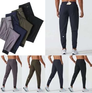 Lu Womens LL Men's Jogger Long Pants Sport Yoga Outfitクイックドライドローストリングジムポケットスウェットパンツメンズカジュアルエラスティックウエストフィットネス