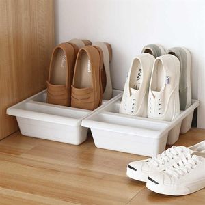 Wbboom casa três sapatos cremalheiras plástico japonês sapato caixa de armazenamento espaço saver organizador armário armários recipiente criativo 21092707