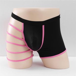 Underpants Mens Hollow Out Boxer Briefs Sissy Pouch Gay Underwear Jockstrap Shorts U Convex Knickers