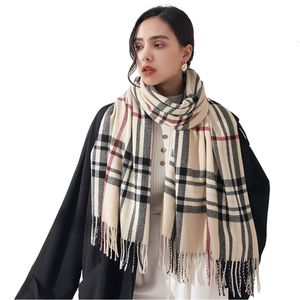 Scarves Women Autumn Winter Scarf Lady Cashmere Feeling Muffler Spring Fall Large Blanket Classic Plaid Shawl Soft Warm Wrap Wholesale 230915