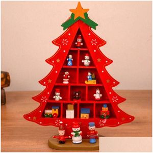 Christmas Decorations Tree Creative With Compartments 3D Lightweight Wooden For Desktop Tabletop Fireplaces Xmas Kids Drop Delivery Dhj1E