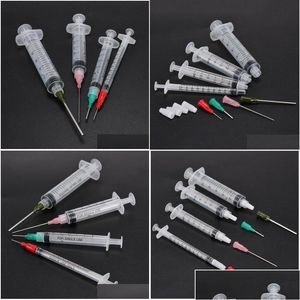 Lab Supplies Wholesale 50Pcs/Set 1Ml L 5Ml 10Ml Luer Lock Syringes With 50Pcs 14G-25G Blunt Tip Needles And Caps For Industrial Disp Dhnoc