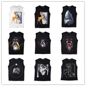 Moda de verão camisetas masculinas retratos animais personagens míticos impresso estiramento casais solto confortável fresco respirável 3197