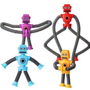 텔레스코픽 팝 튜브 흡입 컵 로봇 fidget 튜브 감각 장난감 아이 상상력 연극 자극 창조적 감각 장난감