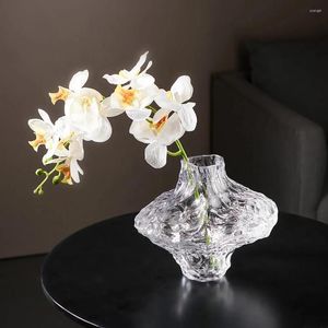 Vaser Flower Vase Mountain Glass Modernt vardagsrum Bord Decoration Arrangement Bottle Indoor Handmiterad heminredning