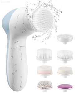 Elektriska ansiktsskrubber Elektriska ansiktsrengöringborste Portable Waterproof 7-in-1 Beauty Care Massager Ansiktsmassager Cleaner Face Skic Care L230920