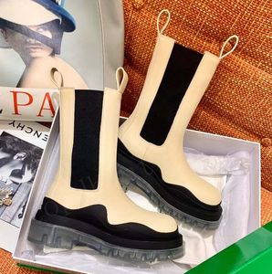 Men Women Designer Tire Chelsea Platform Boots Venetas Fashion booties Black Green White Pink Mens Womens Transparent Rubber Walk Shoes Winter Snow Rainboots