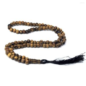 Strand VILLWICE Islamic Prayer Bead Bracelet 8mm Tasbih 99 Rosary Wooden Praying Chain With Indonesia Religion Jewelry Muslim Gift