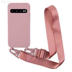 Cell Phone Cases Crossbody Strap Lanyard Cord Phone Case For Samsung Galaxy S10 S9 S8 Note 10 Plus S10E Soft TPU Silicone Back Cover L230916