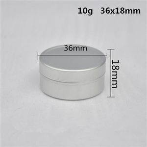 400 x 10G Natura aluminiowa krem ​​kremowa 10 ml pusta próbka pojemnik na krem ​​kosmetyczny Aluminium Tin Solid Perfume Bottle Jar Whole252y