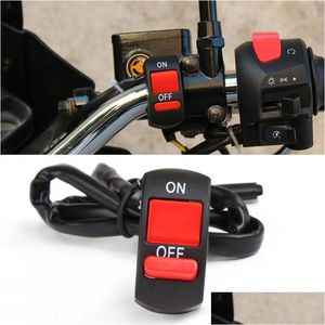 Lenker DC12V 10A Motorrad-Lenker Flameout-Schalter Ein-Aus-Taste Teile für Moto Motor ATV Bike Drop Lieferung Mobiles Motorcycl Dhduo