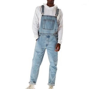 Bib Overalls For Man Suspender Pants Men's Jeans Jumpsuits High Street Distressed 2020 Autumn Fashion Denim Male Plus Size S-293k