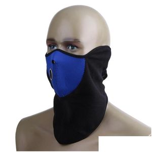 Otros accesorios de motocicleta Cálido Fleece Bike Half Face Mask Er Hood Protección Ciclismo Esquí Deportes Al aire libre Bicicletas de invierno A prueba de viento Su Dhfd8