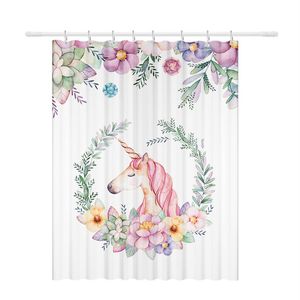 Unicorn Pattern Shower Curtain Waterproof Bathroom Curtains High Quality Polyester Bath Curtain for Home Decor258S