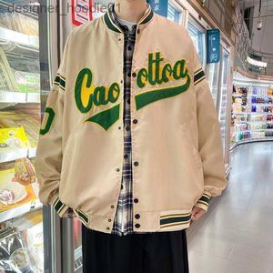 Womens Jackets Chinese Vintage Preppy Style Sports Couple Baseball Uniform Japanese Heavy Craft Letter Embroidery Versatile Leader Jacket American Street Ruffia