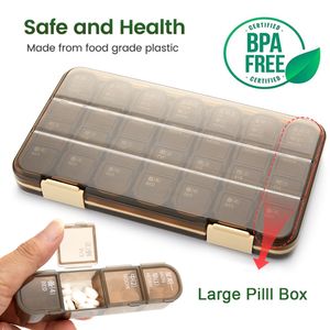 Other Health Beauty Items Weekly Pilll Box Large Capacity Medicine Dispenser 7 Day Tablet Organizer Storage Compartment Pill Case Container Pastillero 230915