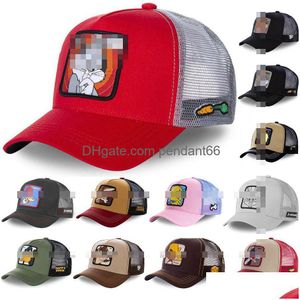 Märke kanin looney taz anka snapback cap bomull baseball män kvinnor hip hop pappa mesh hatt trucker droppleverans dh7n6