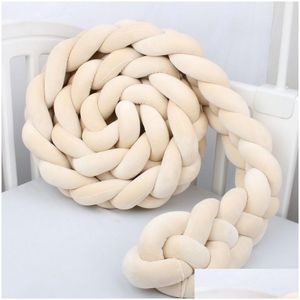 Bed Rails 4 Strands Baby Crib Braid Bumper Cot Side Protector Infant Bebe Bedding Set For Girls Boys Knot Pillow Cushio317T Drop Del Dh5S3