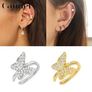 Altri orecchini in argento sterling 925 con polsino dell'orecchio zircone farfalla cartilagine nessun piercing per le donne gioielleria raffinata Pendientes W32527