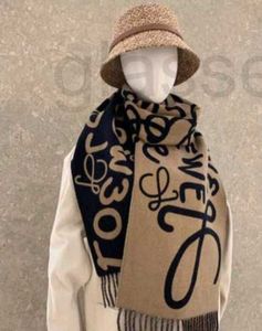 Scarves Designer Graffiti style scarf for women's chess and card plaid double-sided cashmere scarf, milk tea color wool shawl, autumn winter thickened warm scarf