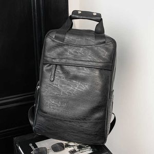 New men's Korean leisure fashion youth PU Leather Backpack Travel large capacity backpack batch