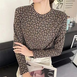 Womens Knits & Tees Blouses & Pullovers Vintage Blouse Mesh Shirt High Neck Autumn Winter Long Sleeve Undershirt Tops Blusa Femine