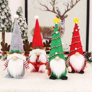 Red Green Cartoon Faceless dwarf doll Christmas Decorations Festive Party Home Ornaments Xmas Gifts