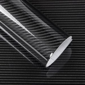 5D Carbon Fiber Vinyl Wrap Film Car Sticker Glossy Motorcycle Truck Heet Wrap Roll Waterproof Auto Decoration Accessories Black 50257m