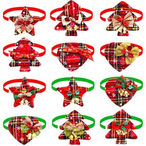 Abbigliamento per cani 30 pezzi Papillon con campana per Natale Papillon per gatti piccoli Cravatte Accessori per toelettatura cani 230915