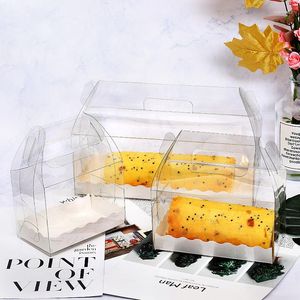 Gift Wrap 100Pcs/Lot Transparent Tote Boxes With Paper Tray For Baby Show Birthday Party Cake Decorating Supplies Cookies Food Package