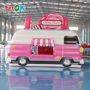 -Inflatable Cotton Candy Trolley Cartoon House Candy Booth Carnival Shop Ceremony Stand for Shows Birthday Show