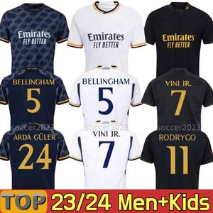 23/24 Camisetas Real Madrid Soccer Jerseys Bellingham Rey Kids Kit målvakt Fotbollströja Futbol Vini Jr Benzema Champion Special 2023 2024 Player Version EST