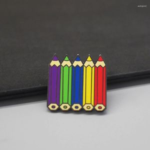 ブローチかわいい色の鉛筆ハードエナメルピンペインティングペンシルブローチアクセサリーファッションバッジジュエリーギフト