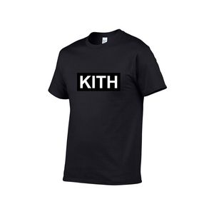 Roupas masculinas verão camiseta masculina kith moda alfabeto impressão camiseta legal de manga curta em torno do pescoço t masculino me246s