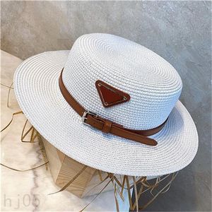 Designer straw hat wide brim gorras mens bucket hats summer beach holiday outdoor casquette black brown white weave luxury hats simple pj066