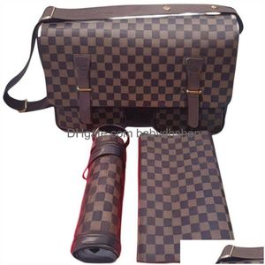 High Quality Diaper Bag Waterproof Designer Mom 3 Piece Baby Zipper Brown Check Print A07 Drop Delivery