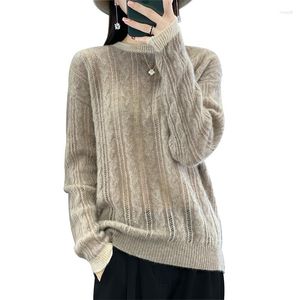 Maglioni da donna Lafarvie Donne di alta qualità Stile cinese Cashmere Spessore Autunno O-Collo Pullover lavorato a maglia Bottoming Fashion Jumper