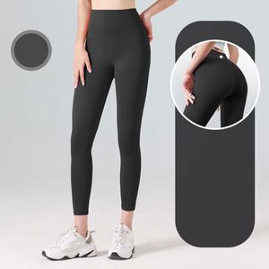 LL High Waist Yoga Pants Women Push-up Fitness Leggings Soft Elastic Hip Lift T-shaped Sports Pants Running Training Lady 15Colors