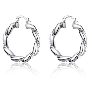 Charme Dress Up Girl Silber Schmuck Hoop Ohrring Europäischen Stil Kreative ed Seil Runde Für Frauen Exquisite Git Present1288R