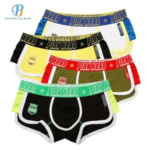 Pink Heroes 4pcs lot Men Boxers Fight Side Fashion Mens Underwear Breathable Cotton Men Cloth Flat Foot Underpants For Boxer191T