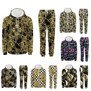 Mens Tracksuits Luxury Barock Casual Long Sleeve Jogging Sweatsuit Sets Track Jackets and Pants 2 Piece Outfit 230915