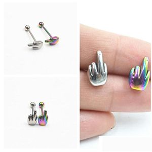 Zungenringe Lot10 Stücke Punk Finger Chirurgenstahl Ring Bar Nippel 14G Körperschmuck Piercing Barbells Versand Drop Lieferung Dhgarden Dhbka