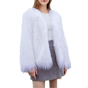 Womens Fur Faux Plus Size Coat Women Winter Jacket White Vintage Plush Lady Warm Fluffy Coats Overcoat Clothes 1 Drop Delivery Apparel Dhfoq