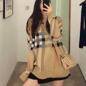 Sweater Women's Autumn Round neck striped fashion Long Sleeve Women High End Jacquard Cardigan knitting Sweaters Coats s-xl