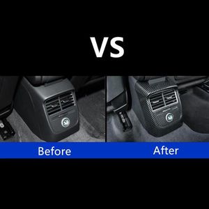 Auto Hinten Klimaanlage Outlet Rahmen Dekoration 2 stücke Carbon Faser Typ Für Audi A3 8V 2014-18 ABS Anti-kick Abdeckung Decals222S