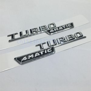 1Set 2PCS For Mercedes Benz AMG ML GLk TURBO 4MATIC Emblem Badge Decal Trunk Rear Chrome Letters3268