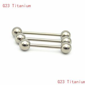 Tongue Rings Straight Barbell Bar Grade 23 Titanium G23 Body Piercing Jewelry Fashion Stud 14G 16Mm 19Mm 21Mm Drop Delivery Dhgarden Dhpjc