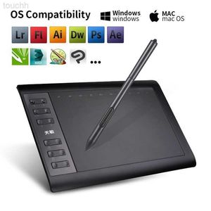 Graphics Tablets Pens 10moons 1060Plus Graphic Tablet 10x6 Inch Digital Drawing Tablet 8192 Levels Battery-Free Pen and Glove L230916 L230916