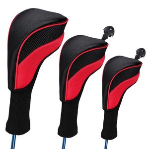 Andra golfprodukter Pack 1 Set Golf Wood Cover Golf Headcovers för förare Fairway Hybrid 1 3 UT Woods Golf Wood Club Protector 230915